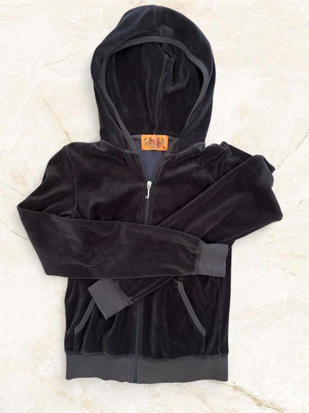 Vintage Y2K Juicy Couture Women’s Grey Velour Full Zip Hoodie Size S